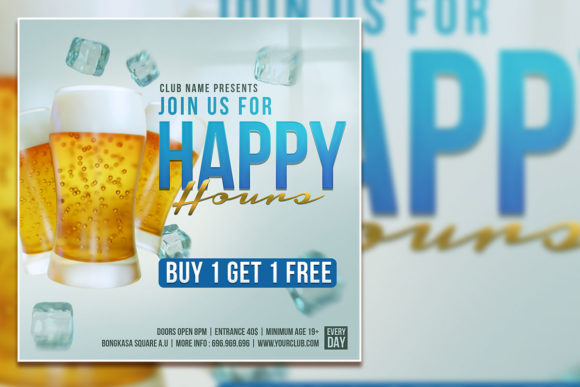 Elevate Your Brand's Social Presence with Modern Happy Hour Posts
